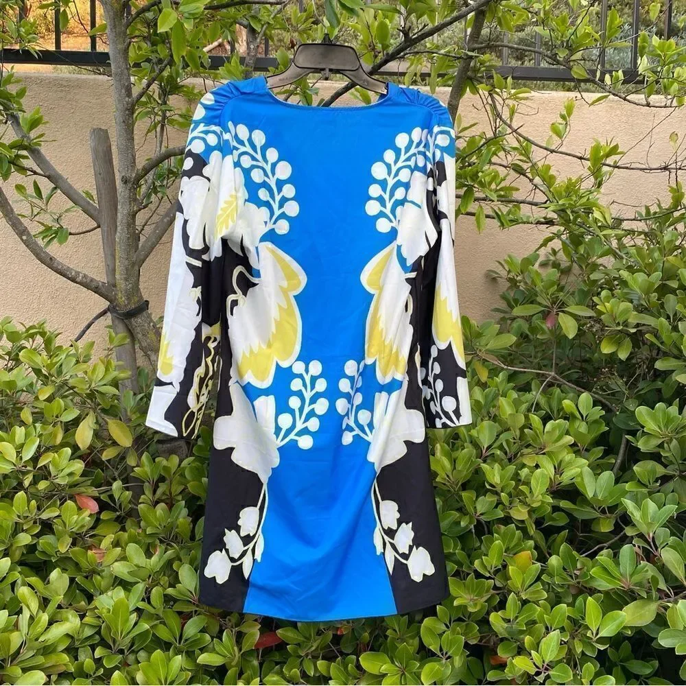 Floral Hawaiian Print Sheath Dress in Sz M - Silky Material. Never been worn. - Picture 2 of 4